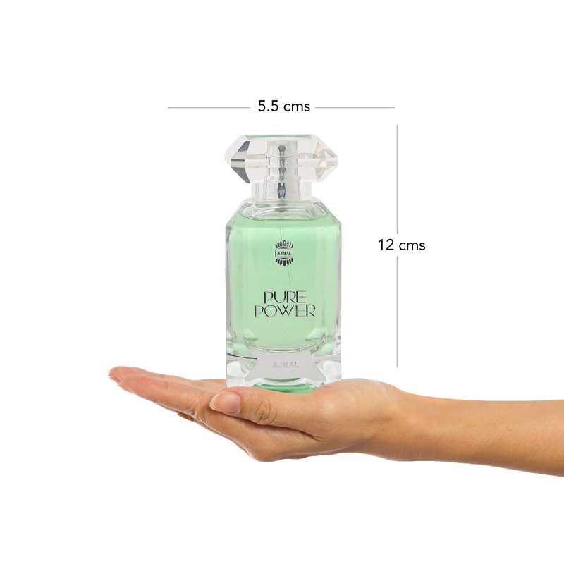 Ajmal Pure Power Eau de Parfum 3.4 oz / 100 ml for Men | Fresh Spicy Woody Fragrance with Citrus, Lavender & Tonka | Long-Lasting Luxury Scent from Dubai