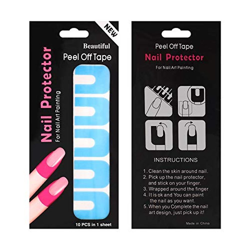 Outus Nail Polish Protector | 120 Pcs U-Shape UV Protection Tape for Cuticle Guard & Art