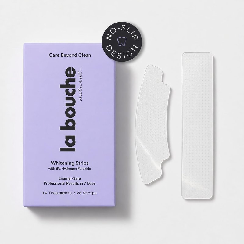 La Bouche Natural Teeth Whitening Strips, Professional Results, Maximum Whitening Power, Fresh Mint Flavor, 14 Treatments