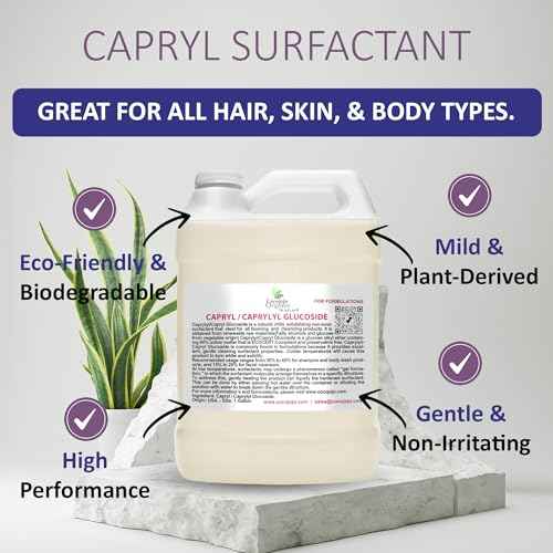 Dr Joe Lab Capryl Glucoside Liquid Surfactant - Caprylyl Natural, Plant Derived - DIY Skin Care - Shower Gels, Foaming, Body Soap, Shampoos Baby Products Face Cleansers - COCOJOJO (128 oz)