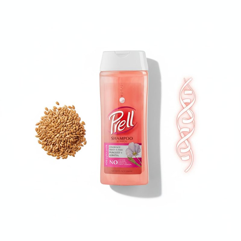 Prell Flaxseed & Keratin Shampoo – Color-Safe Strengthening Formula for Curly Hair Bounce, Shine & Frizz Control | 13.5 oz