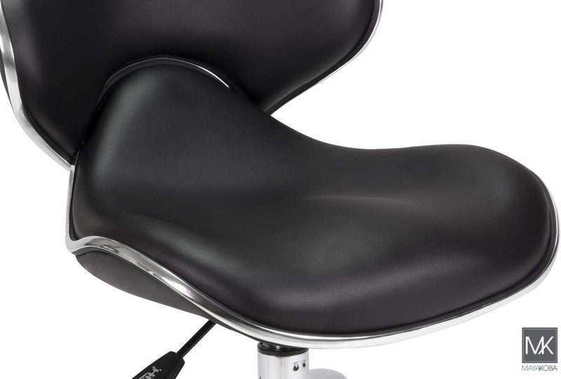 Adjustable Nail Salon Pedicure Stool Set of 2 - Comfortable Pneumatic Chair | Black