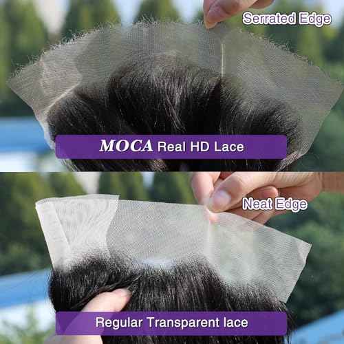 13X4 Frontal HD Lace 16 Inch, SKINLIKE Lace Frontal Only,0.095mm Ultra-thin Invisible Real Swiss Lace Straight RAW Virgin Human Hair Single Knot Pre-Plucked with Baby Hair