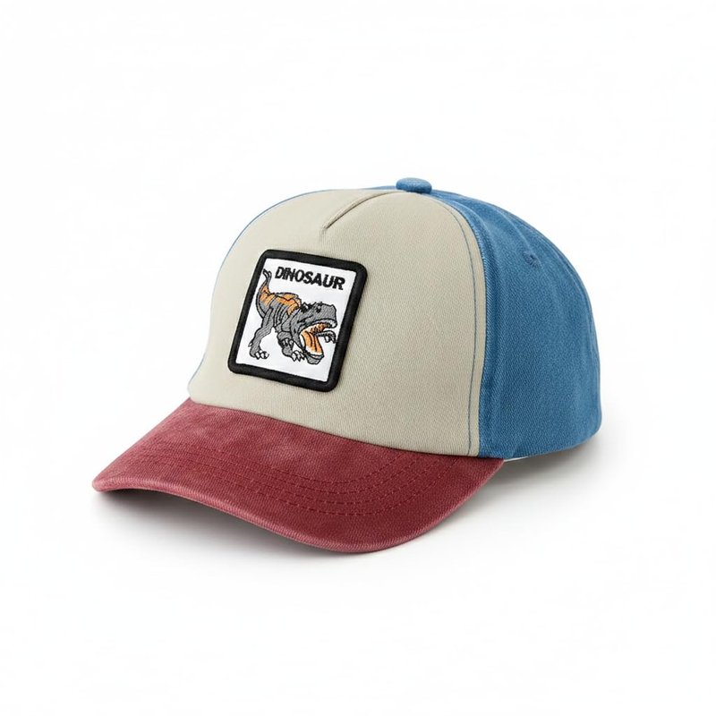 Kids Red Dinosaur Cap Toddler Boy Gifts Adjustable Embroidered Sun Hat Baseball Denim Hat Outdoor Play Size 2-8 Years