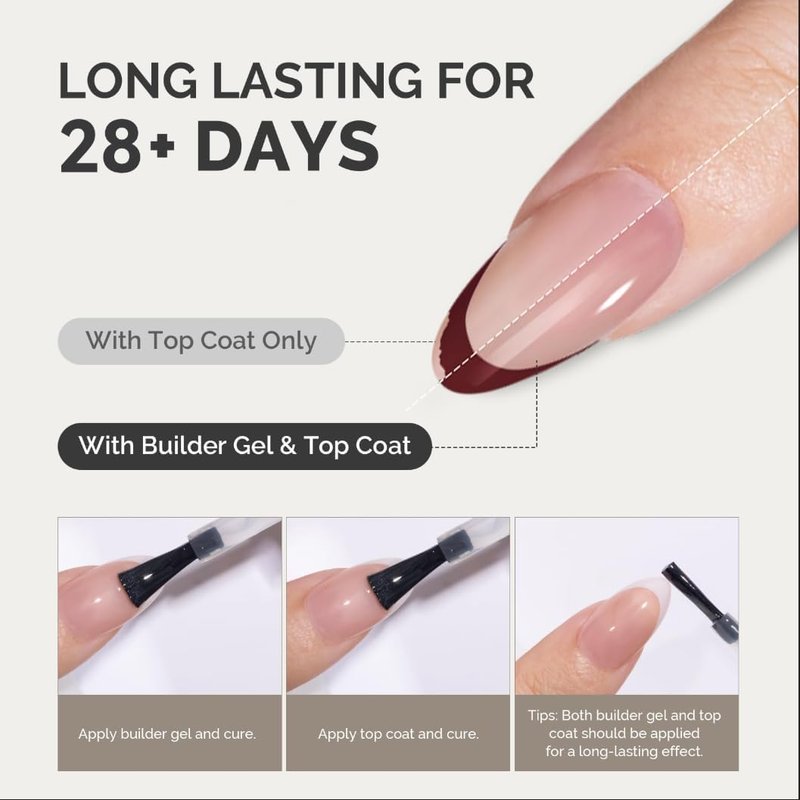 Jsiallye French Tip Press-On Nails - 240 Pcs Milky White Short Almond Gel Tips | Pre-Applied Primer & Top Coat