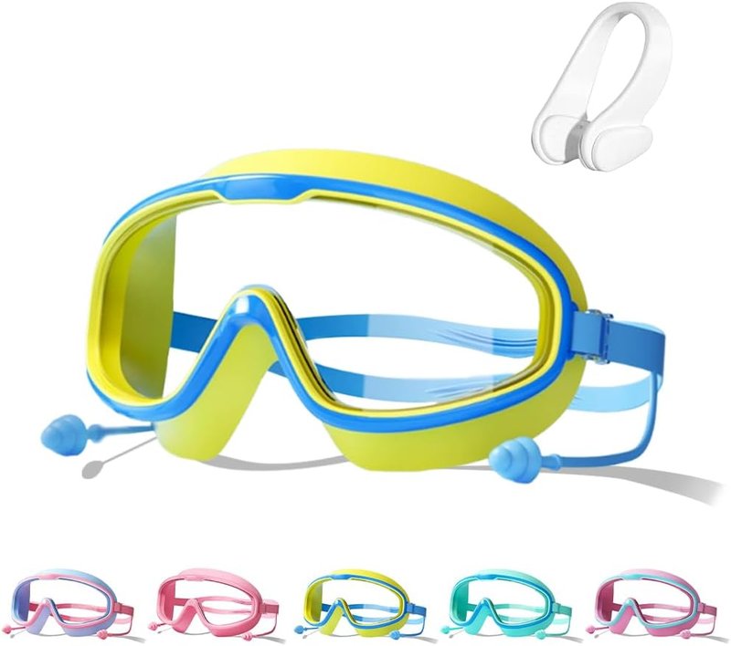 AIIONP HD Children's Swimming Goggles - Large Frame, Waterproof & Anti-Fog | For Ages 3-14