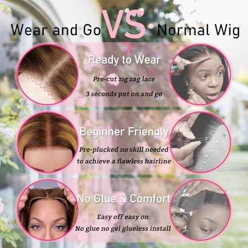 28 Inch Ombre Highlight Lace Front Wig Human Hair 200 Density Ombre Glueless Wigs Human Hair Pre Plucked Pre Cut 7x5 Hd 1b/30 Skunk Stripe Body Wave Balayage Highlighted Wig Human Hair for Women