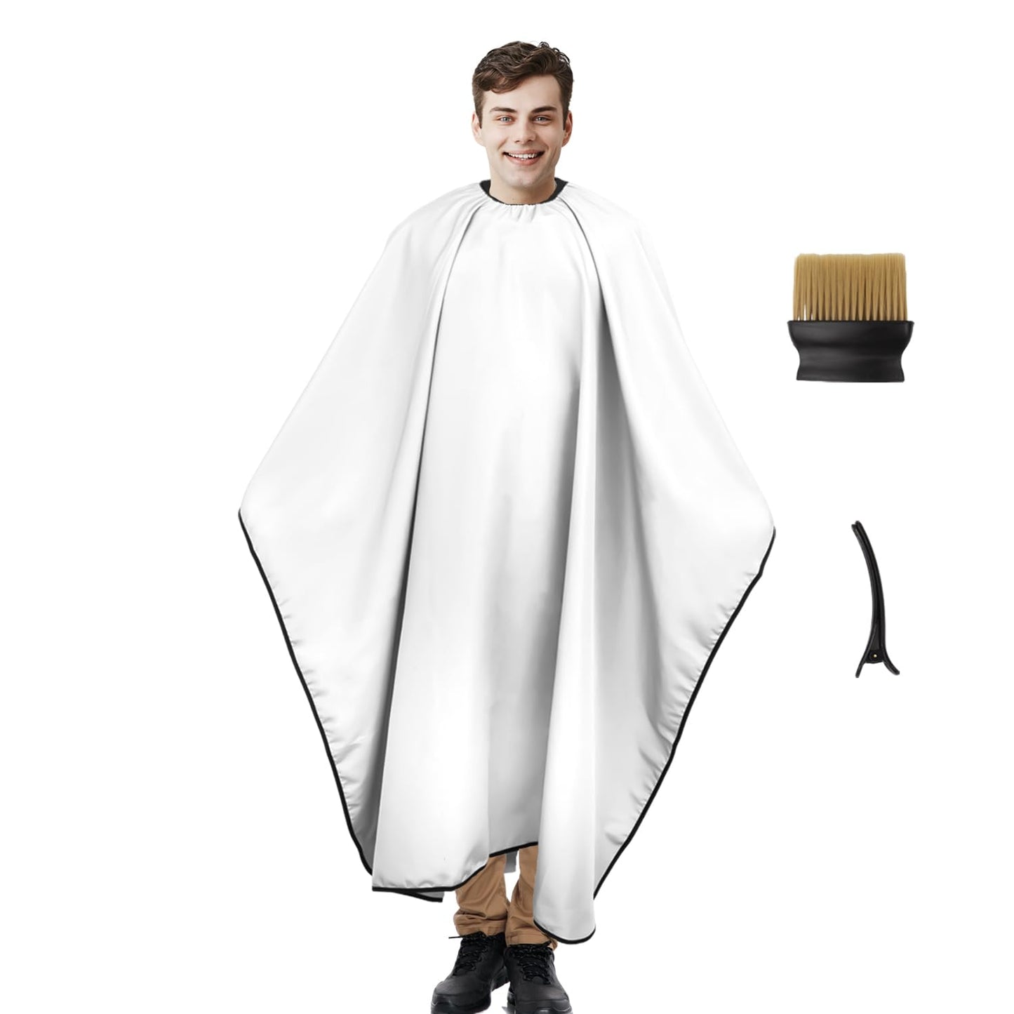 woniutch Professional Barber Cape with Neck Duster Brush and Hair clip; Hair Cutting Cape and Salon Cape for Men and Women