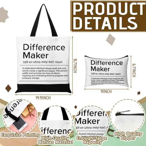 Paterr 2 Pcs Paraprofessional Gifts Survival Kit Tote Bag Cosmetic Makeup Bag Teaching Assistant Appreciation Gifts for Women