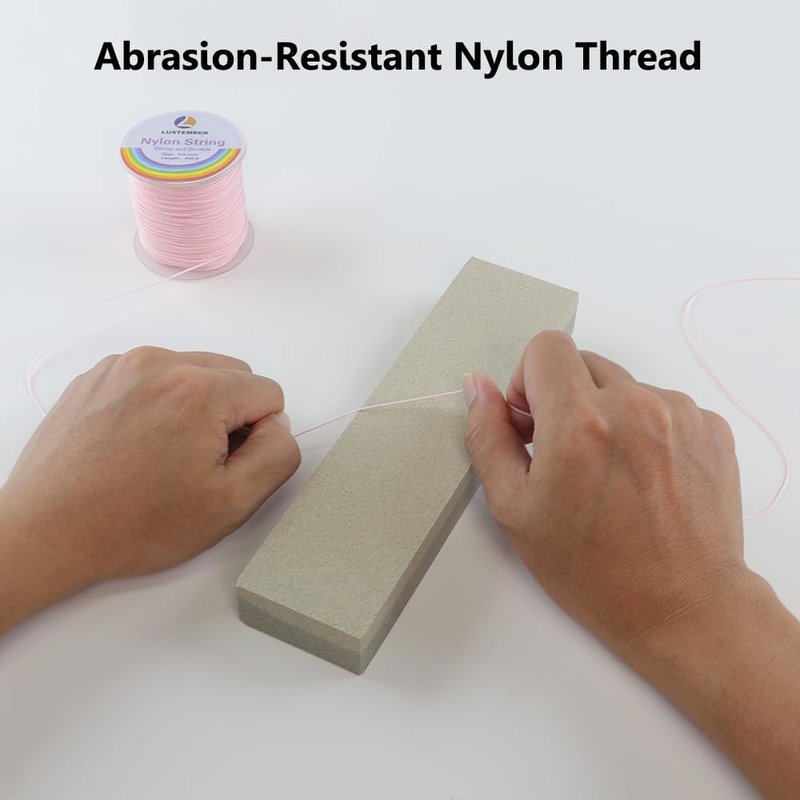 LUSTEMBER 0.8mm Nylon String - Durable Bracelet Cord for Jewelry Making & Beading Projects