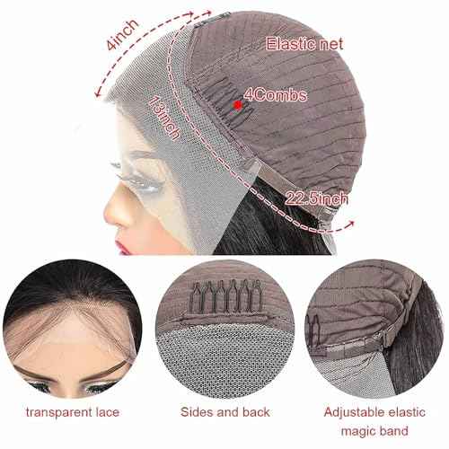 SODLIS Short Curly Bob Wig Human Hair 13x4 Lace Front Wigs Brazilian Virgin Human Hair Lace Frontal Curly Wigs For Black Women Pre Plucked with Baby Hair 150% Density (16 Inch)