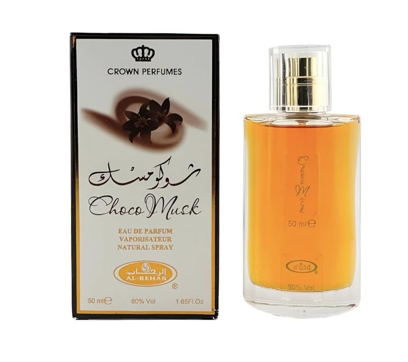 Al Rehab Choco Musk 2- Piece Set for Unisex, (1.7 Oz Eau De Parfum Spray + 6 Ml Concentrated Perfume Rollerball)