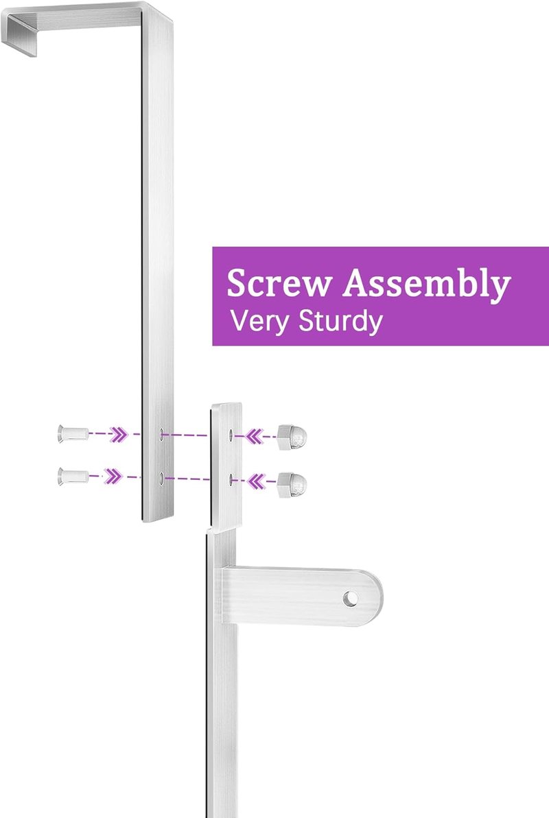 Over The Door Towel Rack - 16-Inch Stainless Steel Towel Holder | 3-Tier Brushed Nickel Design for Bathroom Storage
