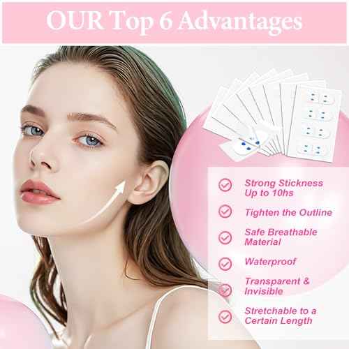 Face Lift Tape, Face Lift Tape Invisible, Face Tape Lifting Invisible, Face Tape Instantly Lifts Sagging Skin Around The Face, Hides The Double Chin and Creates A v-Shaped Face 60PCS