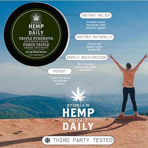 Triple Strength Intensive Cream - Topical Rub with Essential Oils and Moisturizer - Vegan, Organic Ingredients - Classic Mint, 1.70 oz - Pack of 3