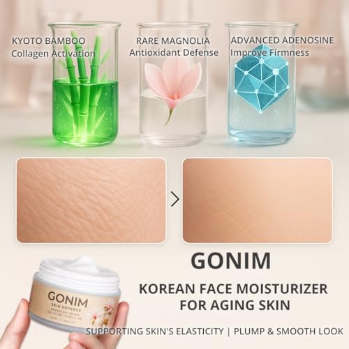 GONIM Face Moisturizer Korean Skin Care,Anti Aging Support with Collagen Activation,Skin Barrier Repair Face Cream,Daily Face Moisturizer for Dry,Sensitive Oily Skin,Shea Butter Hydration-3.38fl.oz