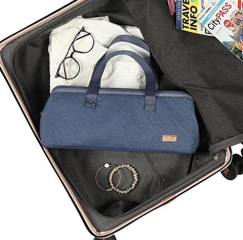 NISHEL Hair Tools Travel Bag - Portable Organizer for Hair Dryer & Curling Iron | Aegean Blue