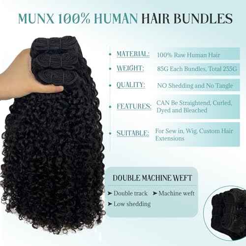 3C4A Burmese Curly Human Hair Bundles 16 18 20 Inch 3Pcs Water Wave Bundles Unprocessed Raw Hair Extension Double Weft Full End Quick Weave Bundles