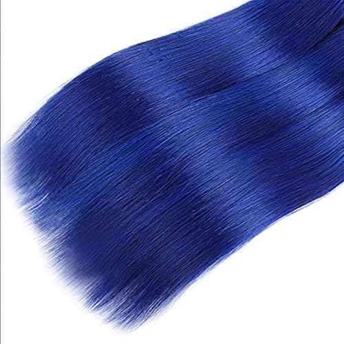 Blue Bundles Human Hair Pure Blue Straight 3 Bundles 18 20 22 inch Unprocessed Brazilian Virgin Human Hair Extensions 300g
