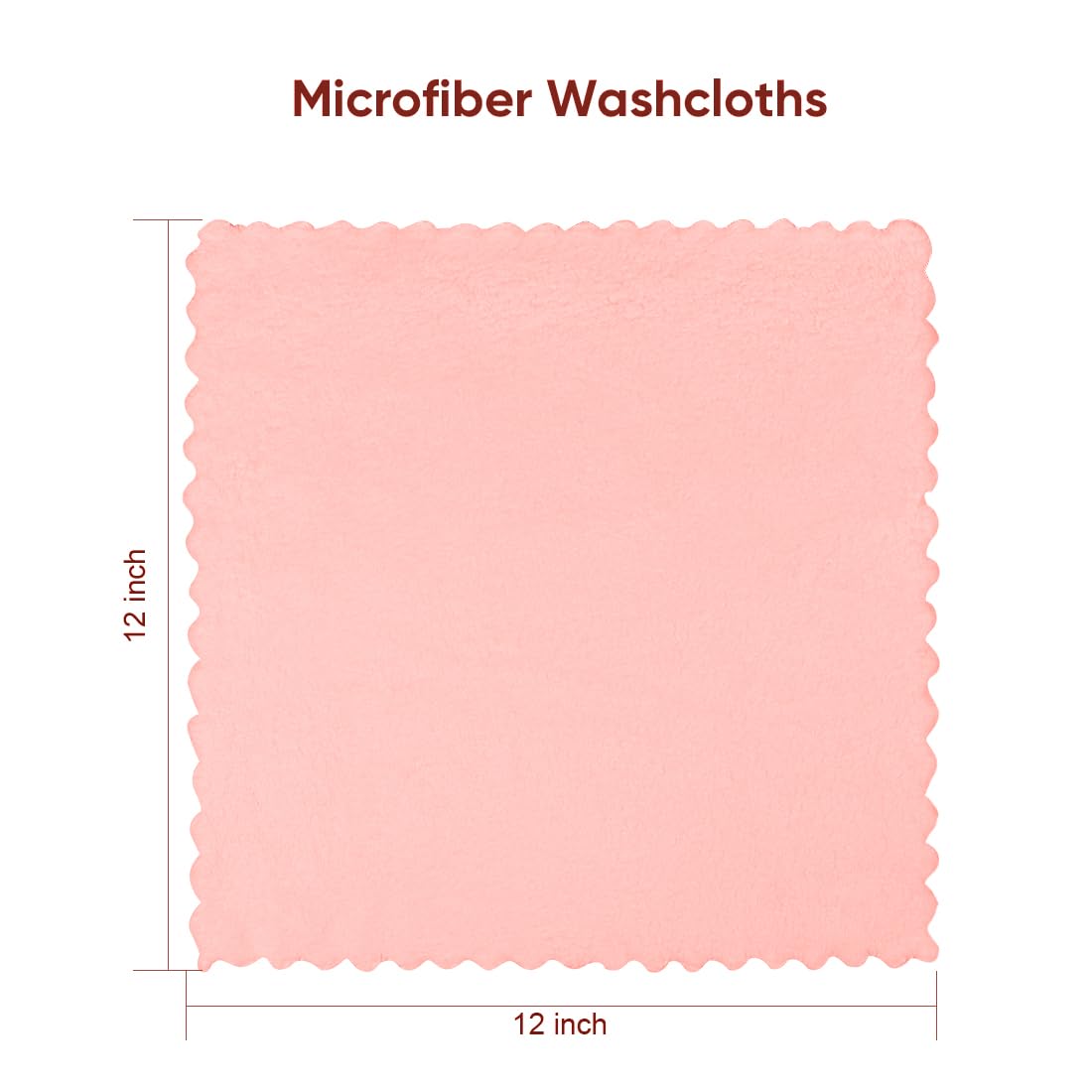 Orighty Ultra Soft Washcloths 48 Pack, Premium Microfiber Towel Sets 12 x 12 inches, Absorbent and Quick Drying Coral Velvet Washcloth, Multi-Purpose Wash Cloths for Bathroom, Hotel, and Gym (Pink)
