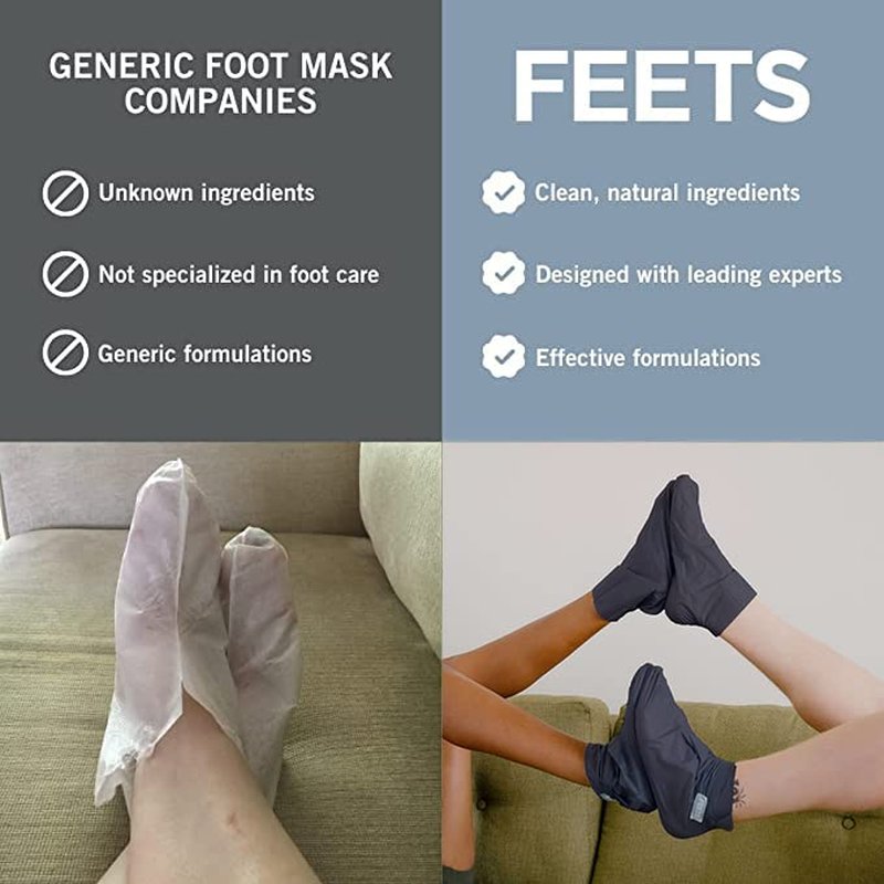 Hydrating Foot Mask - Tea Tree & Peppermint | Ultra Moisturizing 3-Pack for Soft Heels & Calluses