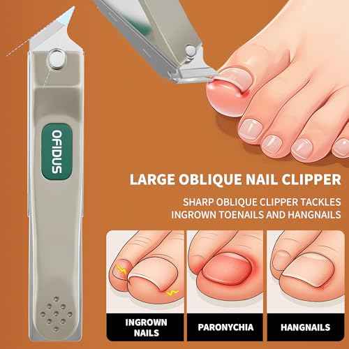 Nail Clippers Set Professional Stainless Steel Manicure Kit with Catcher, Curved & Oblique Clippers, Tweezers, and Nail File in Luxury Leather Case