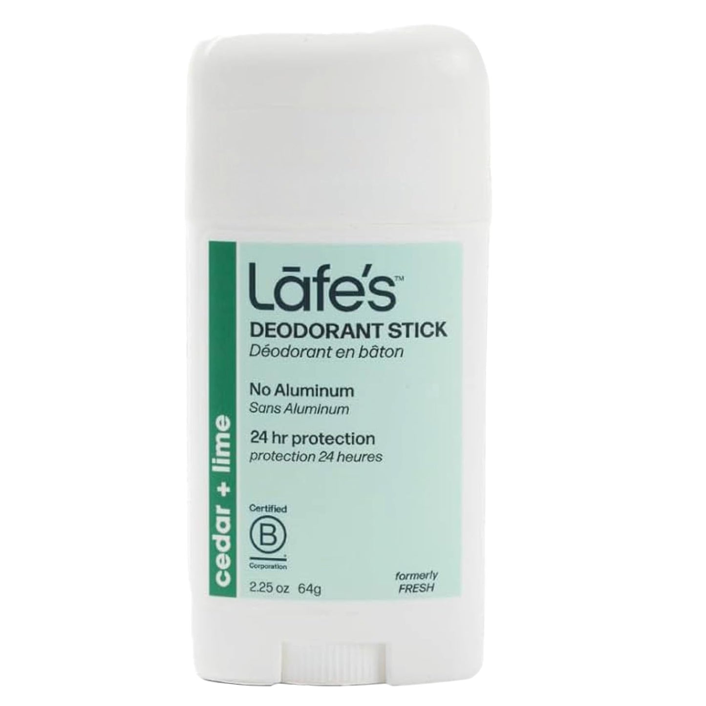 Lafe's Natural Deodorant | 2.25oz Aluminum Free Natural Deodorant Stick for Women & Men | Paraben Free & Baking Soda Free with 24-Hour Protection (Cedar & Lime, 2.25 Ounce)