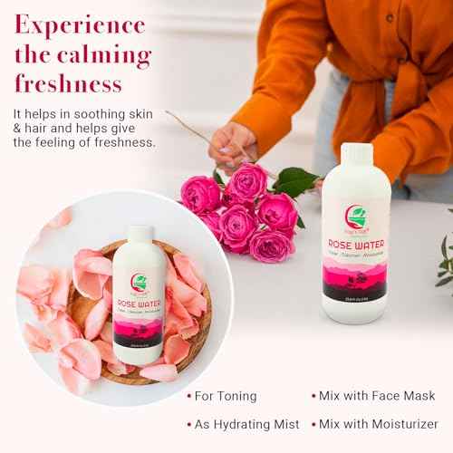 100% Pure Rose Water 33.8 fl oz | for Face & Hair | Alcohol Free & Artificial Coloring Free | by Yogi's Gift¢ç (33.8 fl oz)