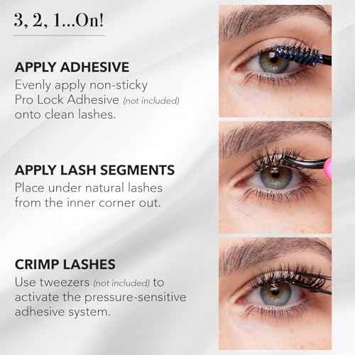 Pro Lash ProWear Professionally Styled Lash Clusters - Easiest to Apply Eyelash Cluster - 10 Day Eyelashes - Waterproof Lashes Clusters - 3 Sets - Volume No. 02 - Black
