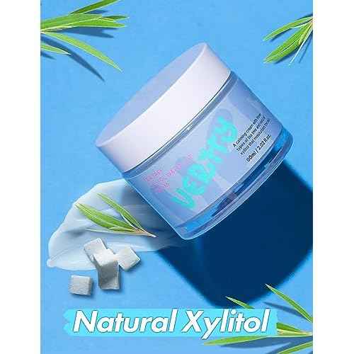 vertty Tea Tree XYLITOL Hydrating Facial Cream | Cooling, Redness Relief, Moisturizing Water Cream | Non-Comedogenic Moisturizer for Face | Long-lasting Hydration | Teens & Kids Skin Care (2oz)