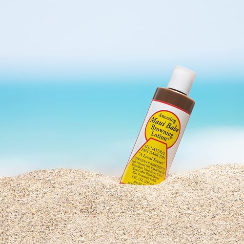 Maui Babe Browning Lotion - Outdoor Tanning Lotion 8 ounce (Pack of 2) with Makeup Bag - Amazing Maui Babe Suntan Lotion - Tanning Formula Sun Lotion