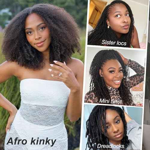 Afro Kinky-Curly Human Hair Bulk for Twist 18 Inch 100g Bulk Human Braiding Hair For Mini Twists Hair Micro Locs Extensions Dredlock Extensions