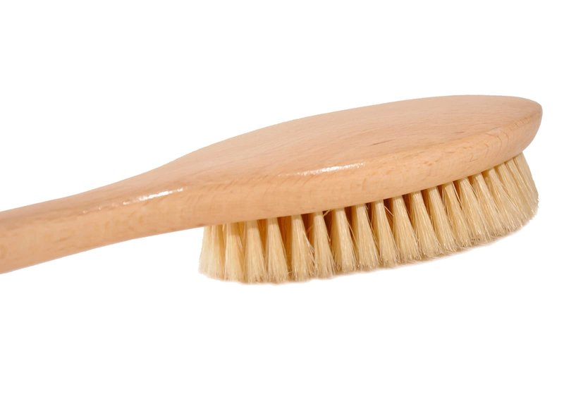 Maji Mama 19.7inch Upgrade Long Handle Bath Brush Wood Shower Brush Natural Bristles for Wet or Dry Brushing, Back Scrubber for Gentle Exfoliating and Cleaning