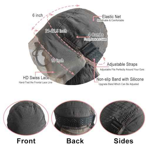 22 Inch Body Wave Lace Front Wigs Human Hair Pre Plucked 180% Density 13x6 Transparent HD Lace Front Wigs for Black Women Glueless Lace Frontal Wigs Natural Black Human Hair Wig