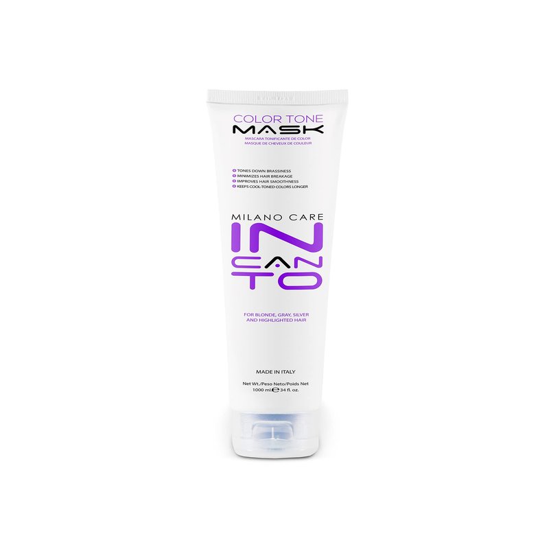 Milano Care Incanto Color Tone Mask – Professional Hair Toner Mask for Brassy Hair – Purple Conditioning Treatment For Blonde, Gray, Silver, Highlighted and Color Treated Hair