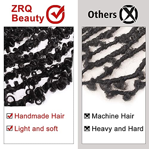 ZRQ 30 Inch Butterfly Locs Crochet Hair 6Packs Lightweight Long Distressed Butterfly Faux Locs Braids Hair Goddess Pre-looped Synthetic Soft Locs Hair Extensions (30 Inch, 1B#)