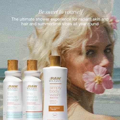 Raw Sugar The Wave Maker Shampoo and Conditioner Set and Coconut + Mango Body Wash (3 Products) A Complete Haircare and Skincare Bundle