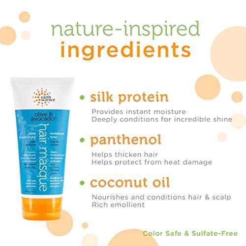 EARTH SCIENCE - Olive & Avocado Deep Conditioning Hair Masque: For Normal to Dry Hair (6 pk, 6 oz.)