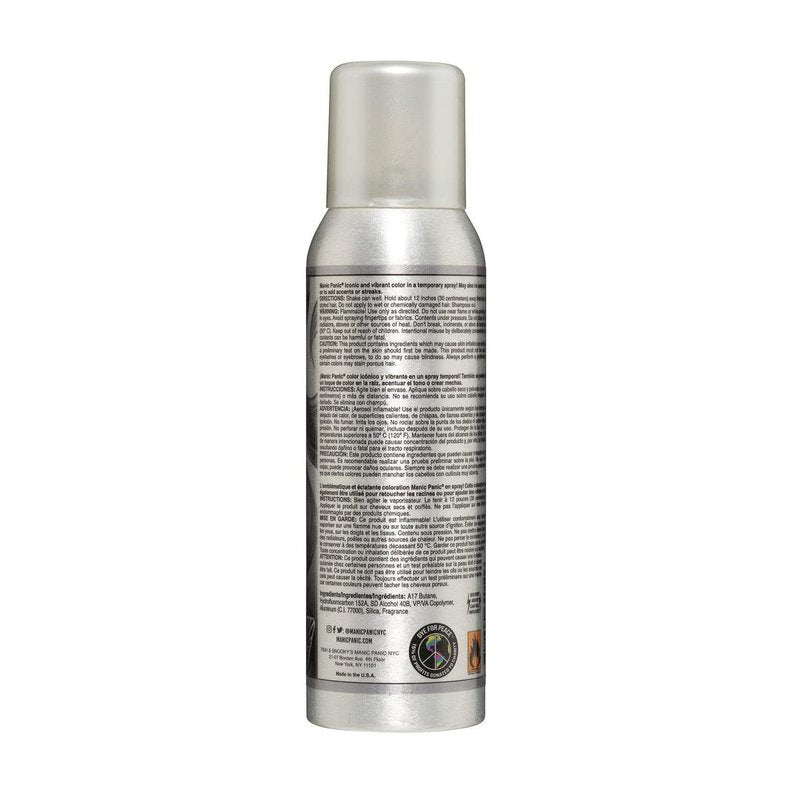 MANIC PANIC Silver Stiletto Temporary Amplified Hair Color Spray - 3.4oz - Icy Silver Shade with Lavender Tint - Vegan, Washes Out Easily, For All Hair Colors, Kids & Adults