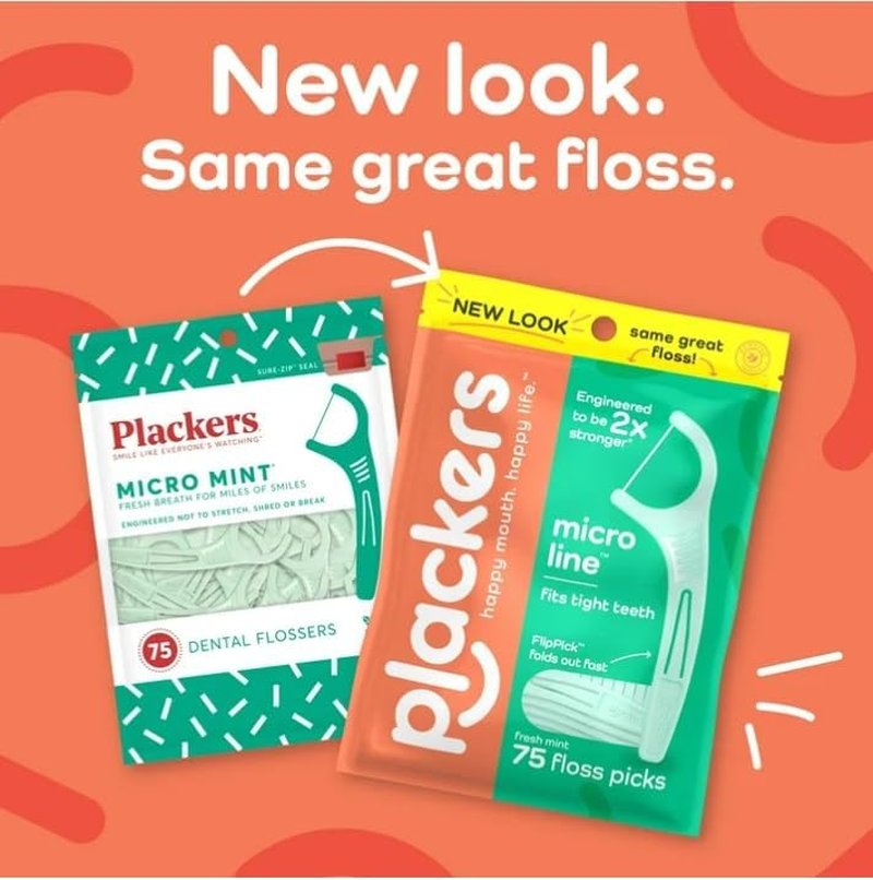 Plackerrs Micro Mint Dental Floss Picks - Fresh Mint Flavor | 150 Count Pack
