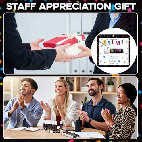 200 Pack Christmas Employee Appreciation Gift Bulk Lip Balm Teacher Staff Team Xmas Thank You Gift You're the Balm Thanksgiving Party Favors Christmas Stocking Stuffers for Women Men Volunteer
