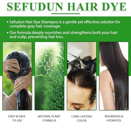 ALIVER Hair Dye Shampoo (Black) - 3-in-1 Natural Herbal Essence: Coloring, Nourishing, and Hair Growth Promoter - 500ml, Hypoallergenic and Harmless for Scalp Care