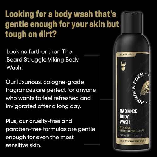 The Beard Struggle Men's Body Wash Aesir's Triumph - Platinum Collection - Skin Cleaning Agent - Natural Body Wash - Shower Gel Liquid Soap - 240 mL / 8 US. fl. oz.