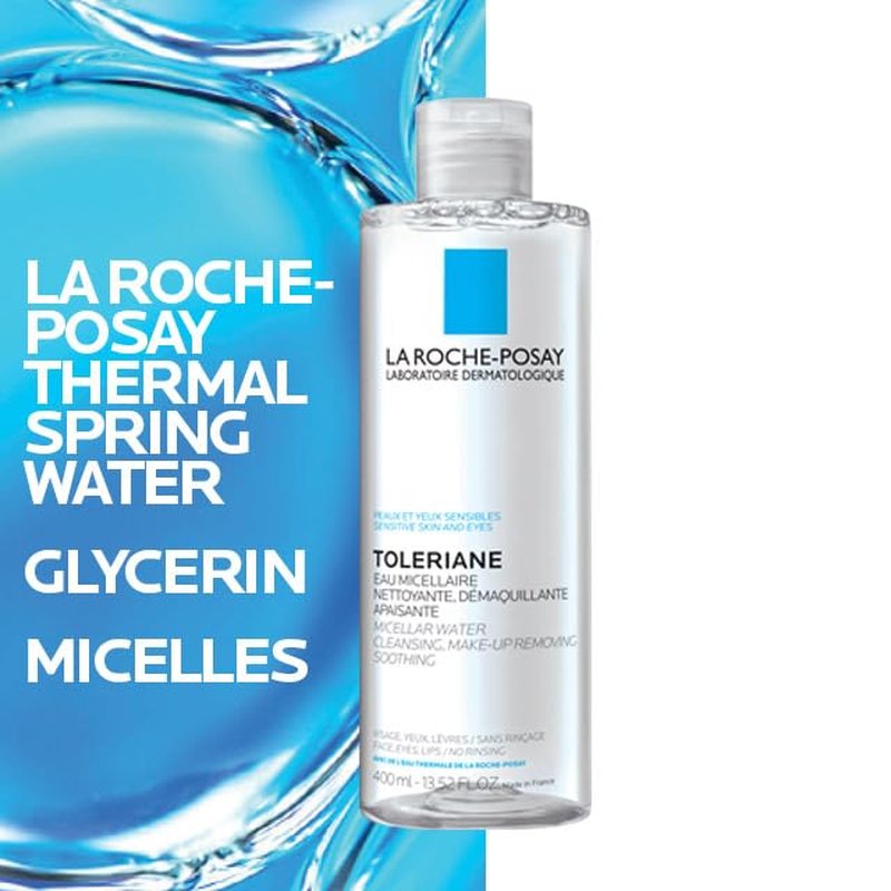 La Roche-Posay Micellar Cleansing Water - Gentle Makeup Remover for Sensitive Skin | Hydrating Face Toner