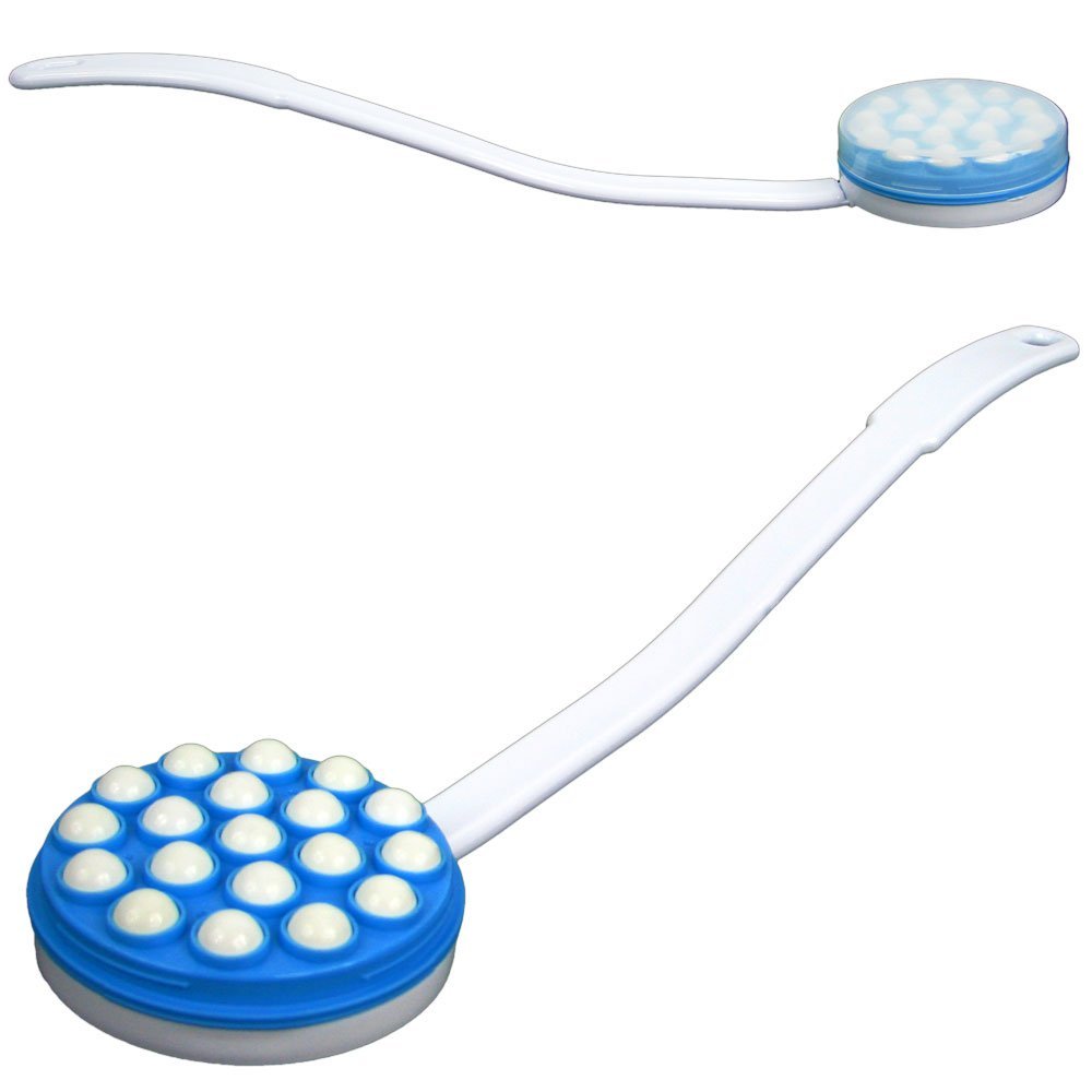 Lotion Applicator for Back – Long Handled Roll-On Dispenser and Handheld Back Massager – Wand for Applying Sunscreen, Cream, or Shower Gel by Remedy