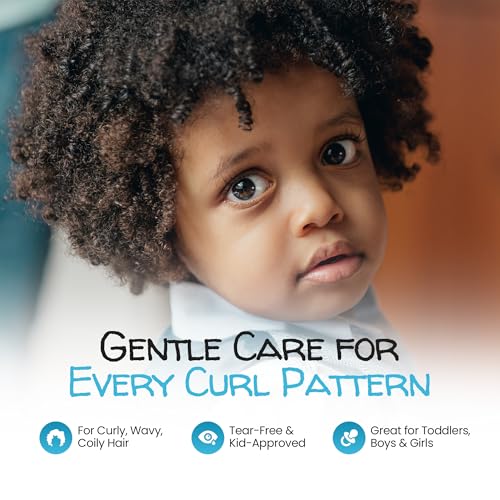 Kids Curly Hair Gift Set | 2-in-1 Kids Shampoo & Conditioner, Curl Cream, & Leave-In Conditioner | Shea Butter, Tear-Free, Frizz Control, & Sulfate-Free, 32 Fl Oz