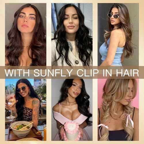 Sunfly Human Hair Clip in Extensions 120g 16 inch Dark Brown Silk Straight Real Hair Clip in Human Hair Extensions 7 Pcs Full Head
