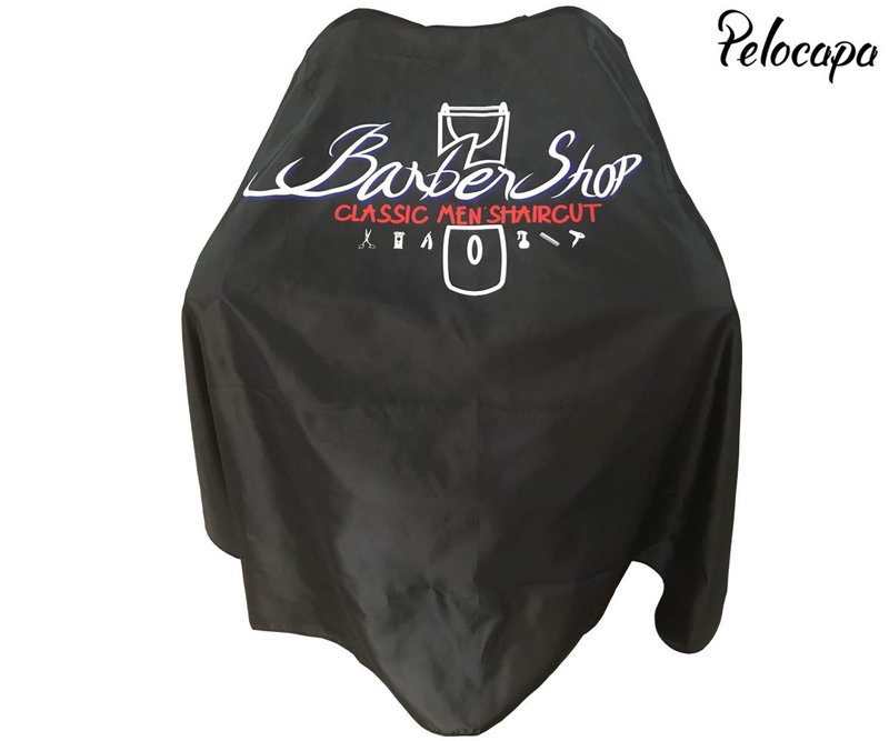 Pelocapa Barber Cape for Men, Haircut Cape with Snaps, Professional Salon Cutting Cape, Large Waterproof Hairdressing Cape Gown Apron for Hairstylist- 63”× 56”(Barbershop Pattern)