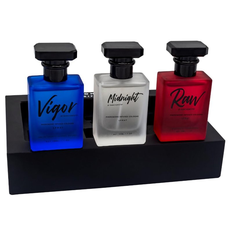 RawChemistry Pheromone Infused Cologne Gift Set - 3x 1 Fl Oz Bottles for Men