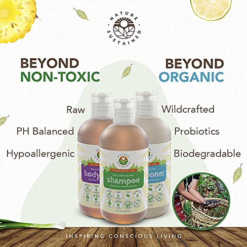 Probiotic Soapberry Body Wash, Shampoo & Conditioner Gift Bundle [Unscented] (3 Pack, pH Balanced) for Dry Hair and Sensitive Skin - (9 Oz. Bottles)